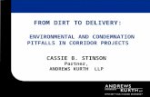 FROM DIRT TO DELIVERY: ENVIRONMENTAL AND CONDEMNATION PITFALLS IN CORRIDOR PROJECTS CASSIE B. STINSON Partner, ANDREWS KURTH LLP.