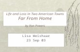 Life and Loss in Two American Towns Far From Home by Ron Powers Lisa Weishaar 23 Sep 03.