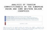ANALYSIS OF TOURISM COMPETITIVENESS OF THE EUROPEAN UNION AND SOME WESTERN BALKAN COUNTRIES PhD Bojan Krstić, Faculty of Economics, University of Niš PhD.