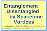 Entanglement Disentangled by Spacetime Vortices An exploration by John Carroll, Cambridge University Engineering Department, Cambridge CB2 1PZ, UK © jec2001.
