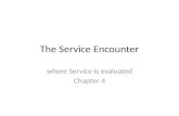 The Service Encounter where Service is evaluated Chapter 4.