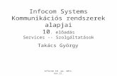 Infocom 10. ea. 2011. nov.21. Infocom Systems Kommunikációs rendszerek alapjai 10. előadás Services -- Szolgáltatások Takács György.
