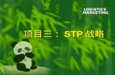 项目三： STP 战略 LOGISTICS MARKETING. [ 知识目标 ] 了解竞争战略、市场细分、市场定位的概念、依据、作用。 熟悉物流市场细分标准和方法以及营销组合理论。