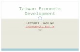 LECTURER: JACK WU JACKWU@NCCU.EDU.TW 吳文傑 Taiwan Economic Development.