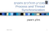 נובמבר 20021 סנכרון תהליכים וחוטים Process and Thread Synchronization חלק ראשון.