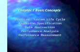 Chapter 1 Basic Concepts Overview: System Life Cycle Algorithm Specification Data Abstraction Performance Analysis Performance Measurement.