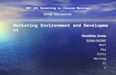 MKT 221 Marketing in Chinese Mainland Group discussion Shandong Group Group member West Ray Kitty Wailing 占美 晴 Marketing Environment and Development.