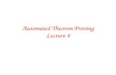Automated Theorem Proving Lecture 4.   Formula := A |  |    A  Atom := b | t = 0 | t < 0 | t  0 t  Term := c | x | t + t | t – t | ct | Select(m,t)