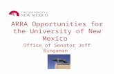 ARRA Opportunities for the University of New Mexico Office of Senator Jeff Bingaman.