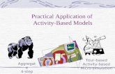 Practical Application of Activity-Based Models Aggregate 4-step Tour-based Activity-based Micro-simulation.