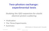 Two-photon exchange: experimental tests Studying the QED expansion for elastic electron-proton scattering Motivation The Three Experiments Summary 1Richard.