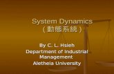 System Dynamics ( 動態系統 ) By C. L. Hsieh Department of Industrial Management Aletheia University.