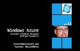12 → Wed Umbraco User Group Kristofer Liljeblad Windows Azure Kristofer Liljeblad, Microsoft Developer Evangelist kristol@microsoft.com Twitter: @krist00fer.