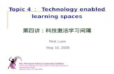 Topic 4 ： Technology enabled learning spaces 第四讲：科技激活学习间隔 Rick Luce May 10, 2009.