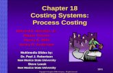 18-1 Copyright  Houghton Mifflin Company. All rights reserved. Chapter 18 Costing Systems: Process Costing Belverd E. Needles, Jr. Marian Powers Sherry.