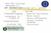 CDF sensors processed on 6” wafers OUTLINE: zMaterial description zMasks layout zSensor performances zProcess related problems zConclusions DPG Frühjahrstagung.