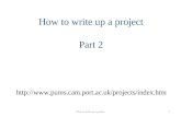 How to write up a project1 Part 2 .