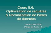 Cours 5,6: Optimisation de requêtes & Normalisation de bases de données Tuanloc NGUYEN Miage de Paris 12.