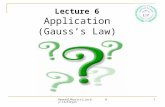 General Physics 2, Lec 6, By/ T.A. Eleyan 1 Lecture 6 Application (Gauss’s Law)