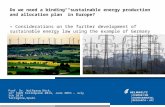 Do we need a binding “sustainable energy production and allocation plan” in Europe? – Considerations on the further development of sustainable energy law.