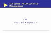 CRM: Part of Chapter 4 Customer Relationship Management.