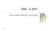 7/13/20151 חלק 1: XML Extensible Markup Language.
