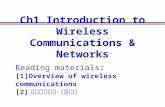 Ch1 Introduction to Wireless Communications & Networks Reading materials: [1]Overview of wireless communications [2] 移动通讯词汇（中英）