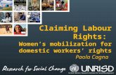 Claiming Labour Rights: Women’s mobilization for domestic workers’ rights Paola Cagna.