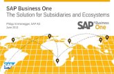 SAP Business One The Solution for Subsidiaries and Ecosystems Philipp Emmenegger, SAP AG June 2013.