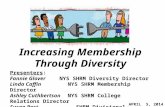 Increasing Membership Through Diversity Presenters: Fannie Glover NYS SHRM Diversity Director Linda Caffin NYS SHRM Membership Director Ashley Cuthbertson.