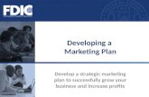 Develop a strategic marketing plan to successfully grow your business and increase profits Developing a Marketing Plan.