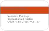 Interview Findings, Implications & Tactics Dean R. DeGroot, M.S., LP Workplace Bullying.