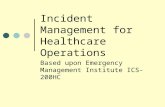 Incident Management for Healthcare Operations Based upon Emergency Management Institute ICS-200HC.