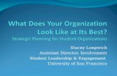 Stacey Longwich Assistant Director, Involvement Student Leadership & Engagement University of San Francisco.
