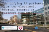 Identifying RA patients from the electronic medical records at Partners HealthCare Robert Plenge, M.D., Ph.D. VA Hospital July 20, 2010 HARVARD MEDICAL.