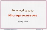 Hsabaghianb @ kashanu.ac.ir Microprocessors 1-1 ريزپردازنده ها Microprocessors Spring 2005.