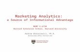 Marketing Analytics: a Source of Informational Advantage MGMT E-6750 Harvard Extension School, Harvard University Andrew Banasiewicz, Ph.D. abanasiewicz@fas.harvard.edu.
