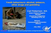 International Centre for Youth Gambling Problems and High-Risk Behaviors Youth behaviours: alcohol, tobacco, other drugs and gambling Carl Robertson, MA.