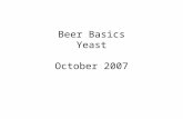 Beer Basics Yeast October 2007. Today’s Topics Introduction Yeast Types – Ale Yeast – Lager Yeast Bacteria – Lactobacillus Delbrückii – Brettanomyces.