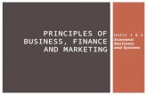 Units 1 & 2 Economic Decisions and Systems PRINCIPLES OF BUSINESS, FINANCE AND MARKETING.