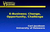 E-Business; Change, Opportunity, Challenge Carl Jacobson University of Delaware.