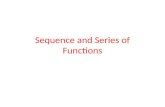 Sequence and Series of Functions. Sequence of functions Definition: A sequence of functions is simply a set of functions u n (x), n = 1, 2,... defined.