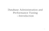 1 Database Administration and Performance Tuning --Introduction.