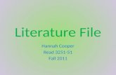 Literature File Hannah Cooper Read 3251-51 Fall 2011.
