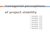 Managerial perceptions of project stability  941602 朱菲比  941606 洪嬿翔  941607 周佩穎  941614 戴琬臻  941628 陳采揚  941644 陳奕君  941655 劉若芬.