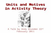 Units and Motives in Activity Theory A Talk by Andy Blunden 22 nd February 2011.