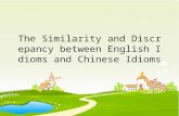 The Similarity and Discrepancy between English Idioms and Chinese Idioms.