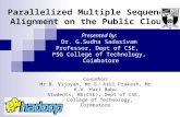 Parallelized Multiple Sequence Alignment on the Public Cloud Presented by: Dr. G.Sudha Sadasivam Professor, Dept of CSE, PSG College of Technology, Coimbatore.
