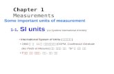 Some important units of measurement 1-1. SI units (Le Système International d'Unités): International System of Units ( 국제단위계 ) 1960 년 제 11 차 국제도량형총회