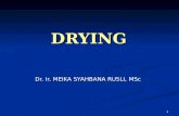 1 DRYING Dr. Ir. MEIKA SYAHBANA RUSLI, MSc. 2 Pengeringan : Pengeringan : Merupakan proses penurunan kandungan air suatu bahan sampai kadar yang diinginkan.